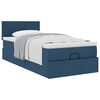 vidaXL Ottoman-Bett mit Matratze Blau 100x200 cm Stoff