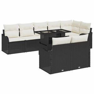 vidaXL Garten-Sofa-Set 9 stk. Schwarz Poly Rattan