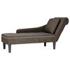 vidaXL Chaiselongue mit Kissen & Rechter Armlehne Grau Kunstleder