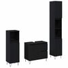 vidaXL Badezimmerm&ouml;bel-Set 3 pcs Schwarz Eichen-Optik 30 x 30 x 190 cm