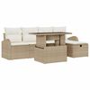 vidaXL Gartensofa-set 6 stk. Beige Poly-Rattan
