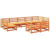 vidaXL 9-tlg. Garten-Sofagarnitur Wachsbraun Massivholz Kiefer