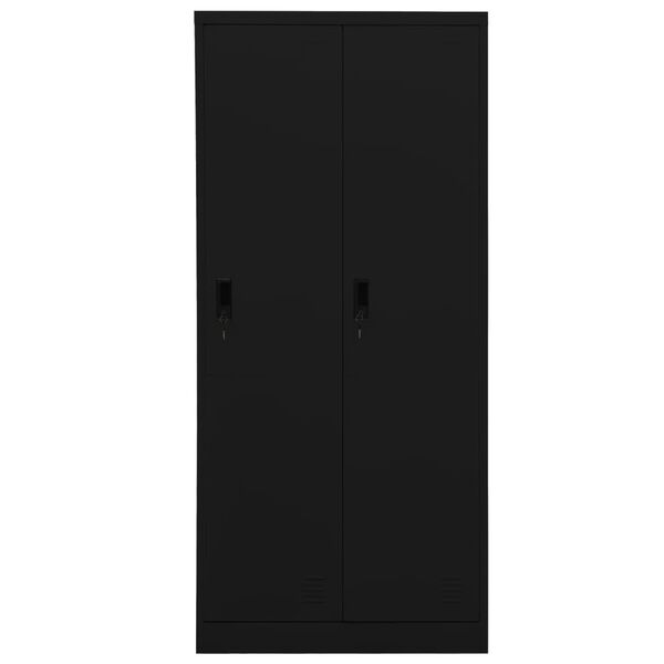 vidaXL Kleiderschrank Schwarz 80x50x180 cm Stahl