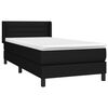 vidaXL Boxspringbett mit Matratze Schwarz 100x200 cm Stoff