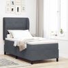 vidaXL Boxspringbett mit Matratze Dunkelgrau 200 x 90 cm Samt
