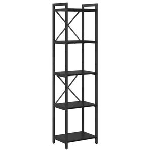 vidaXL B&uuml;cherregal 40 x 30 x 155 cm Holzwerkstoff Schwarz Eichen-Optik