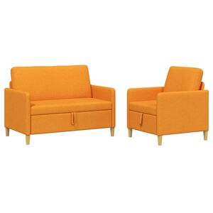 vidaXL Sofa Set mit Stauraum 2 stk. Dunkelgelb Polyester