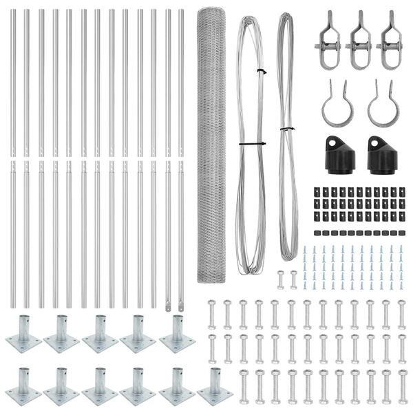 vidaXL Zaunpfosten Silber 25 x 1,4 m (25 mm Netz) Stahl