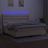 vidaXL Boxspringbett mit Matratze & LED Creme 200x200 cm Stoff