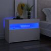 vidaXL Nachttisch mit LED-Leuchten Wei&szlig; 60x35x40 cm Holzwerkstoff