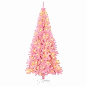 vidaXL Weihnachtsbaum mit 300 LEDs mit St&auml;nder Rosa 180 cm PVC