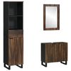 vidaXL Badezimmerm&ouml;bel-Set mit Regal 3 pcs Walnussbraun Holzwerkstoff