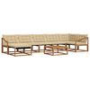 vidaXL Outdoor-Sofagarnitur 22 pcs Natur und Beige Massivholz Akazie