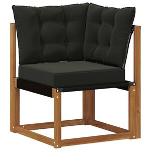 vidaXL Outdoor Ecksofa Massivholz Akazie und Textilene Stoff Natur