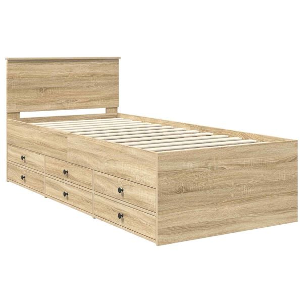 vidaXL Tagesbett Sonoma Eiche und Schwarz 100 x 200 cm Holzwerkstoff