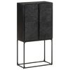 vidaXL Sideboard Schwarz 60x30x120 cm Massivholz Akazie und Mango
