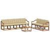 vidaXL Outdoor-Sofagarnitur mit Kissen 8 pcs Natur und Beige