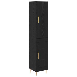 vidaXL Highboard 2 pcs Schwarz Eichen-Optik Holzwerkstoff