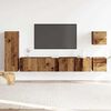 vidaXL 5-tlg. TV-Schrank-Set Wandmontage Altholz-Optik Holzwerkstoff