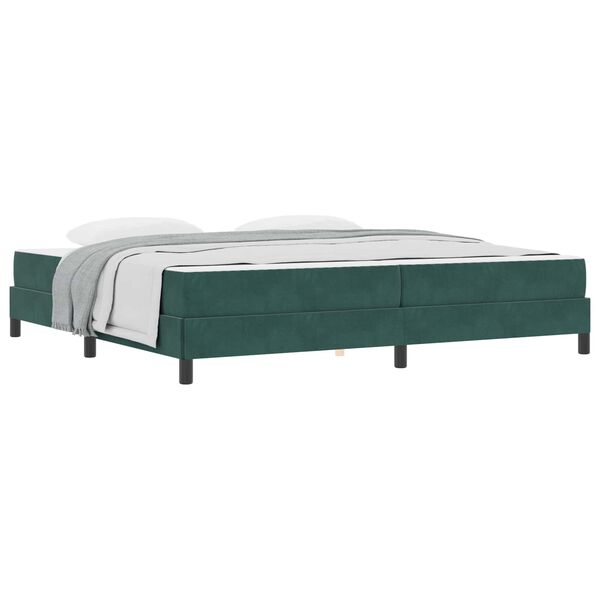vidaXL Boxspringbett mit Matratze Dunkelgr&uuml;n 200 x 210 cm Stoff