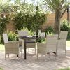 vidaXL Garten Essgruppe mit Kissen 5 pcs Hellgrau Poly-Rattan