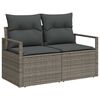vidaXL Garten-Sofa-Set mit Speicher 8 pcs Grau Poly Rattan