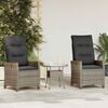 vidaXL Verstellbarer Gartenstuhl Grau und Dunkelgrau Poly-Rattan
