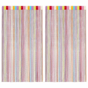 vidaXL Fadenvorh&auml;nge 2 Stk. Mehrfarbig 100x250 cm
