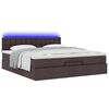 vidaXL Ottoman-Bett mit Matratze & LEDs Dunkelbraun 160x200 cm Stoff