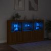 vidaXL Sideboard mit LED-Leuchten Braun Eichen-Optik 181,5x37x100 cm