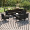 vidaXL 9-tlg. Garten-Lounge-Set mit Auflagen Poly Rattan Schwarz