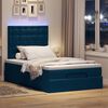 vidaXL Ottoman-Bett mit Matratzen & LEDs Dunkelblau 120x200 cm Samt