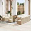 vidaXL Gartensofa-set mit Kissen 10 pcs Beige Poly-Rattan