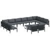 vidaXL Gartensofa-set mit Kissen 13 pcs Schwarz Stahl