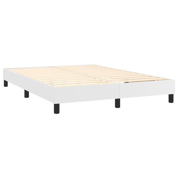 vidaXL Boxspringbettgestell Wei&szlig; 140x190 cm Kunstleder