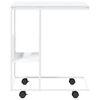 vidaXL Beistelltisch mit Rollen Wei&szlig; 55x36x63,5 cm Holzwerkstoff