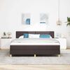 vidaXL Boxspringbett mit Kissen Dunkelbraun 180 x 200 cm Stoff