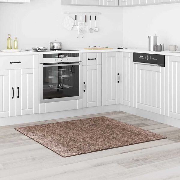 vidaXL Anti-Rutsch Shaggy Teppich Braun 120 x 120 cm PP