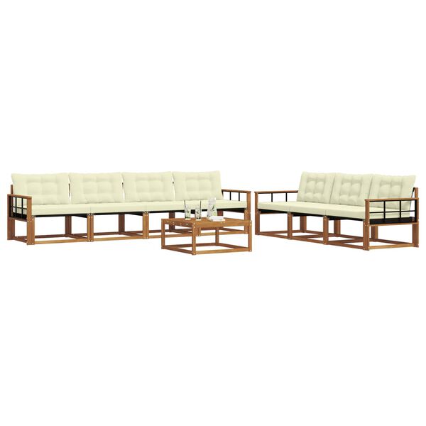 vidaXL Outdoor-Sofagarnitur mit Kissen 8 pcs Natur und Creme