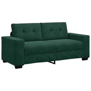 vidaXL Zweisitzer-Sofa Dunkelgr&uuml;n 180x77x82 cm Samt
