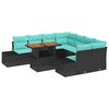 vidaXL Garten-Sofa-Set 9 stk. Schwarz Poly Rattan