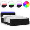 vidaXL Ottoman-Bett mit Matratze & LEDs Schwarz 140x200 cm Samt