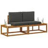 vidaXL Outdoor End Sofa 2 St&uuml;ck Natur und Anthrazit Massivholz Akazie