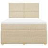 vidaXL Boxspringbett mit Matratze Creme 160x200 cm Stoff