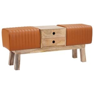 vidaXL Bank 110 x 30 x 45 cm Echtes Leder Braun