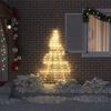 vidaXL LED Weihnachtsbaum mit Erdspießen Warmes Weiß 180 cm Metall