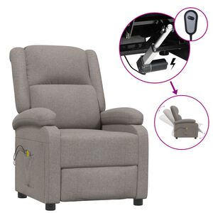 vidaXL Massagesessel Elektrisch Taupe Stoff