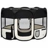 vidaXL Faltbarer Welpenlaufstall mit Tragetasche Schwarz 110x110x58 cm