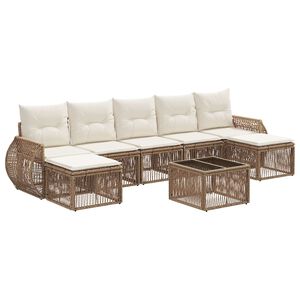 vidaXL Gartensofa-set 8 pcs Beige und Cremewei&szlig; Poly-Rattan