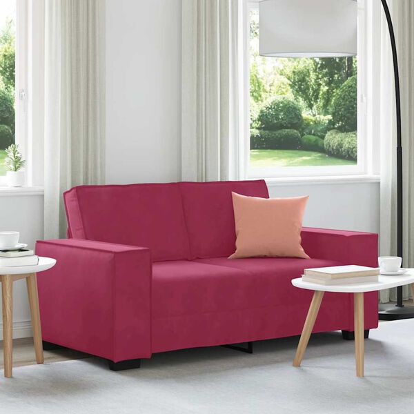 vidaXL 2-Sitzer-Sofa Weinrot 120 cm Samt